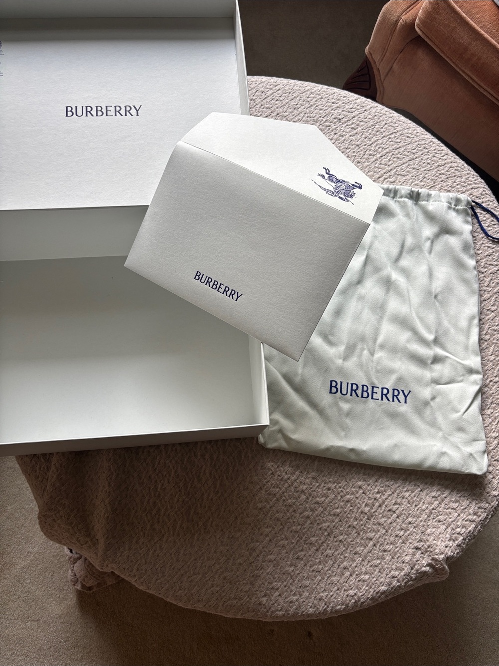 Burberry White and Navy Branded Packaging Set